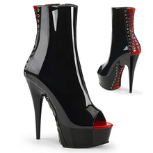 Load image into Gallery viewer, DELIGHT-1025 6&quot; Heel Black and Red Pole Dancing Platforms