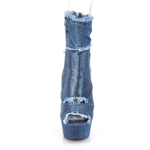 DELIGHT-1030 6" Heel Denim Blue Pole Dancing Platforms