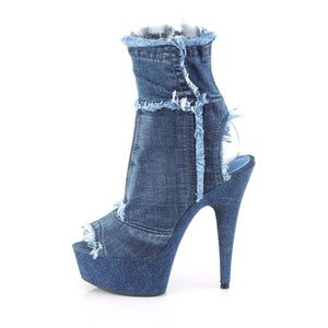 DELIGHT-1030 6" Heel Denim Blue Pole Dancing Platforms