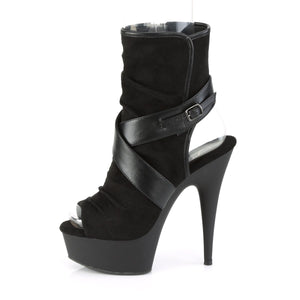 DELIGHT-1034 Pleaser 6 Inch Heel Black Pole Dancer Platforms