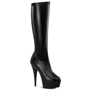 DELIGHT-2000 Pleaser 6 Inch Heel Black Pole Dancer Platforms