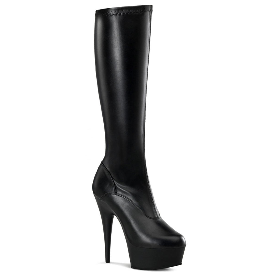 DELIGHT-2000 Pleaser 6 Inch Heel Black Pole Dancer Platforms