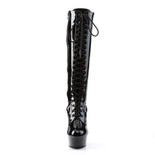 Load image into Gallery viewer, DELIGHT-2023 6&quot; Heel Black Stretch Patent Pole Dancer Boots