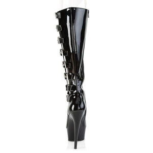 DELIGHT-2047 6 Inch Heel Black Patent Pole Dancing Platforms