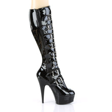 Load image into Gallery viewer, DELIGHT-2049 6 Inch Heel Black Patent Pole Dancing Platforms