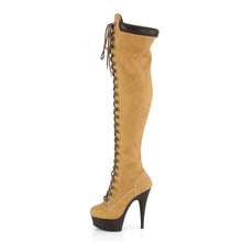 Load image into Gallery viewer, DELIGHT-3000TL 6 Inch Heel Tan Nubuck Pole Dancing Platforms