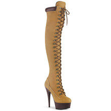 Load image into Gallery viewer, DELIGHT-3000TL 6 Inch Heel Tan Nubuck Pole Dancing Platforms