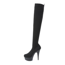 Load image into Gallery viewer, DELIGHT-3002-1 Pleaser 6&quot; Heel Black Stretch Strippers Shoes