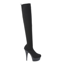 Load image into Gallery viewer, DELIGHT-3002-1 Pleaser 6&quot; Heel Black Stretch Strippers Shoes