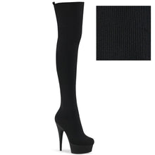 Load image into Gallery viewer, DELIGHT-3002-1 Pleaser 6&quot; Heel Black Stretch Strippers Shoes