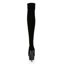 Load image into Gallery viewer, DELIGHT-3002 6&quot; Heel Black Stretch Velvet Pole Dancer Boots