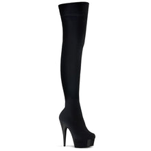 Load image into Gallery viewer, DELIGHT-3002 6&quot; Heel Black Stretch Velvet Pole Dancer Boots