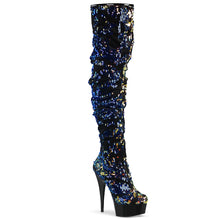 Load image into Gallery viewer, DELIGHT-3004 6&quot; Heel Blue Iridescent Sequins Strippers Shoes