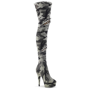 DELIGHT-3005 6" Heel Camoflage Army Pole Dancing Platforms