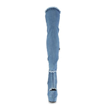 Load image into Gallery viewer, DELIGHT-3007 6&quot; Heel Denim Blue Pole Dancing Platforms