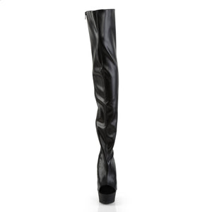 DELIGHT-3017 Pleaser 6 Inch Heel Black Pole Dancer Platforms