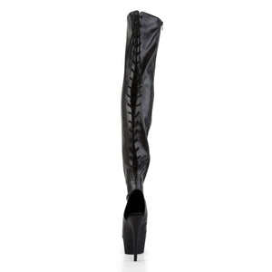 DELIGHT-3017 Pleaser 6 Inch Heel Black Pole Dancer Platforms