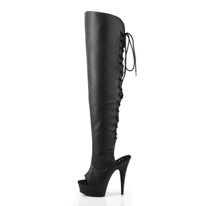 DELIGHT-3019 Pleaser 6 Inch Heel Black Pole Dancer Platforms