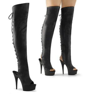 DELIGHT-3019 Pleaser 6 Inch Heel Black Pole Dancer Platforms