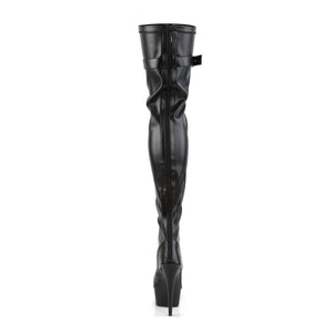 DELIGHT-3025 Pleaser 6 Inch Heel Black Pole Dancer Platforms