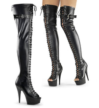 Load image into Gallery viewer, DELIGHT-3025 Pleaser 6 Inch Heel Black Pole Dancer Platforms