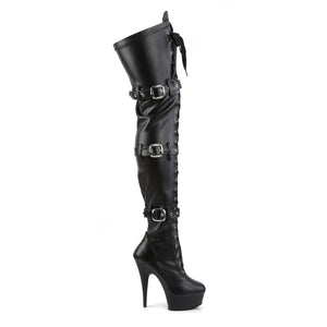 DELIGHT-3028 Pleaser 6 Inch Heel Black Pole Dancer Platforms