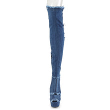 Load image into Gallery viewer, DELIGHT-3030 6&quot; Heel Denim Blue Pole Dancing Platforms