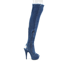 Load image into Gallery viewer, DELIGHT-3030 6&quot; Heel Denim Blue Pole Dancing Platforms