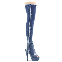 Load image into Gallery viewer, DELIGHT-3030 6&quot; Heel Denim Blue Pole Dancing Platforms