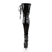 Load image into Gallery viewer, DELIGHT-3050 6&quot; Heel Black Stretch Patent Pole Dancer Boots