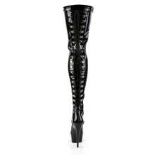 Load image into Gallery viewer, DELIGHT-3063 6&quot; Heel Black Stretch Patent Pole Dancer Boots