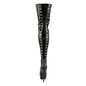 DELIGHT-3063 Pleaser 6 Inch Heel Black Pole Dancer Platforms