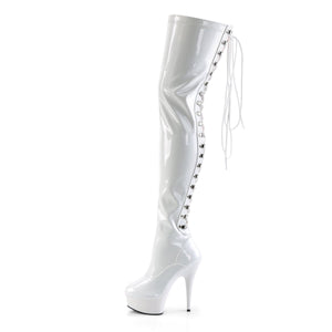 DELIGHT-3063 6 Inch Heel White Patent Pole Dancing Platforms