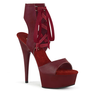 DELIGHT-600-14 6" Heel Burgundy Pole Dancing Platforms