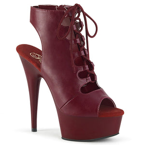 DELIGHT-600-20 6" Heel Burgundy Pole Dancing Platforms