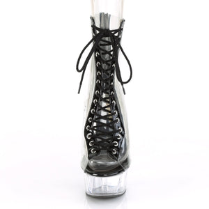 DELIGHT-600-34 6" Heel Clear Black Pole Dancing Platforms