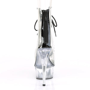 DELIGHT-600-34 6" Heel Clear Black Pole Dancing Platforms