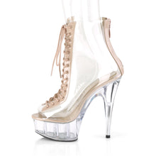 Load image into Gallery viewer, DELIGHT-600-34 6&quot; Heel Clear Cream Pole Dancing Platforms