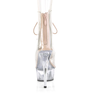 DELIGHT-600-34 6" Heel Clear Cream Pole Dancing Platforms