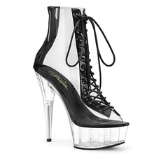 Load image into Gallery viewer, DELIGHT-600-34 6&quot; Heel Clear Black Pole Dancing Platforms