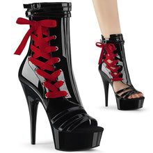 Load image into Gallery viewer, DELIGHT-600-36 6&quot; Heel Black Pat Red Lace Strippers Shoes