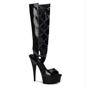 DELIGHT-600-40 Pleaser 6" Heel Black Pole Dancing Platforms