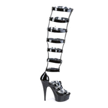 Load image into Gallery viewer, DELIGHT-600-46 6&quot; Heel Black Patent Pole Dancing Platforms