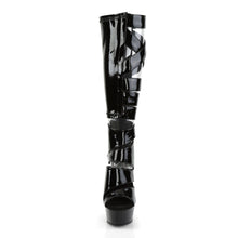 Load image into Gallery viewer, DELIGHT-600-49 6&quot; Heel Black Patent Pole Dancing Platforms