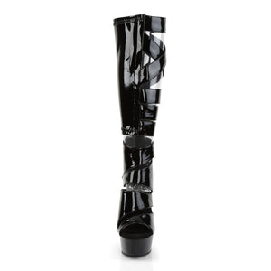 DELIGHT-600-49 6" Heel Black Patent Pole Dancing Platforms