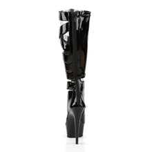 Load image into Gallery viewer, DELIGHT-600-49 6&quot; Heel Black Patent Pole Dancing Platforms