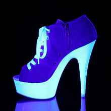 Load image into Gallery viewer, DELIGHT-600SK-01 6&quot; Denim Blue Canvas Pole Dancer Platforms