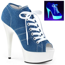 Load image into Gallery viewer, DELIGHT-600SK-01 6&quot; Denim Blue Canvas Pole Dancer Platforms