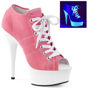 DELIGHT-600SK-01 6" Heel Pink Canvas Pole Dancing Platforms