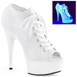 DELIGHT-600SK-01 Pleaser 6" Heel White Pole Dancer Platforms